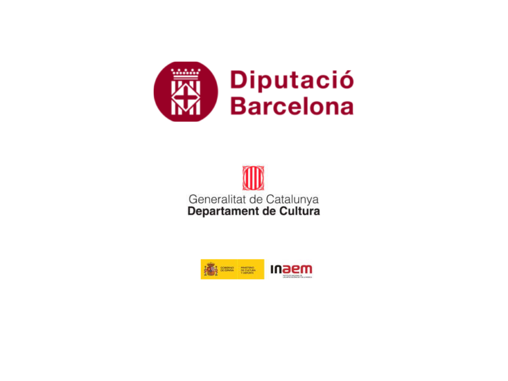 Logos Diputació de Barcelona, Departament de Cultura de la Generalitat de Catalunya i Ministerio de Cultura y Deporte del Gobierno de España