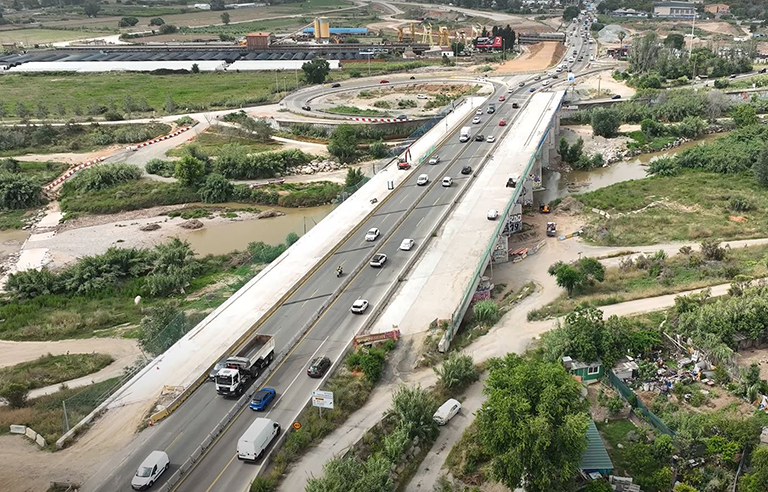 Ampliació de carrils a l'alçada del pont de Cornellà