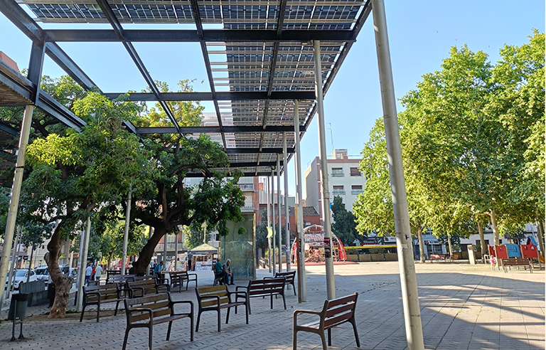 L'execució del projecte ha finalitzat a la pèrgola de la plaça de Catalunya