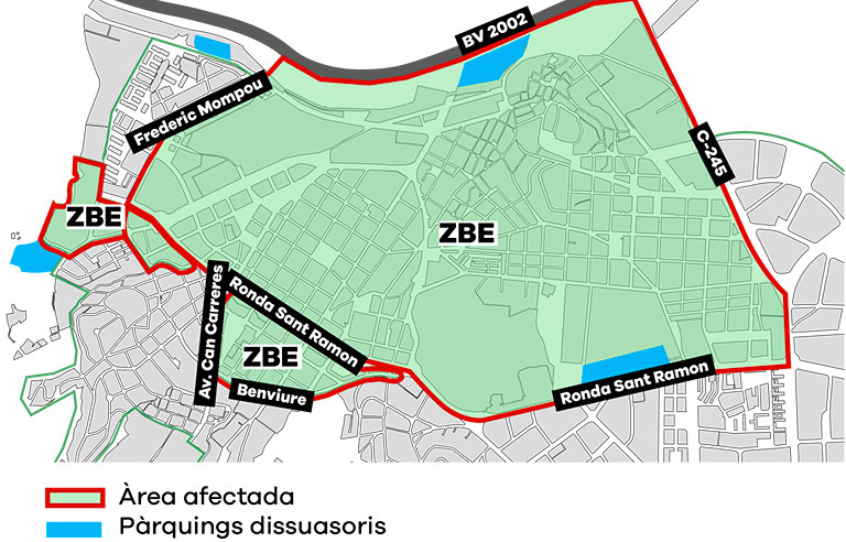 Mapa zona baixes emissions a Sant Boi