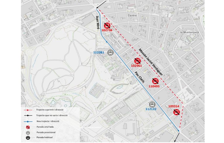 mapa parades autobus