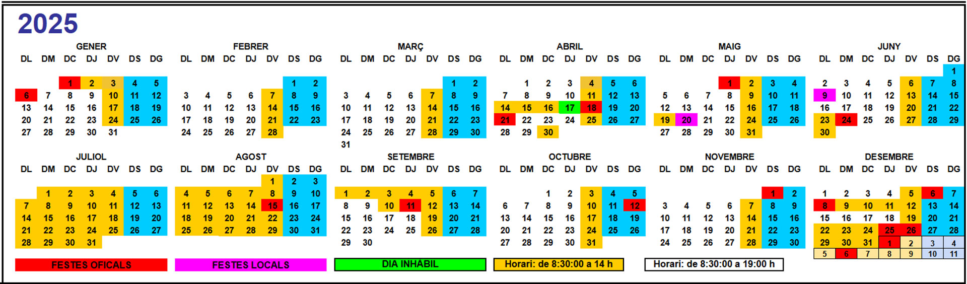 Calendari eMAP 2025