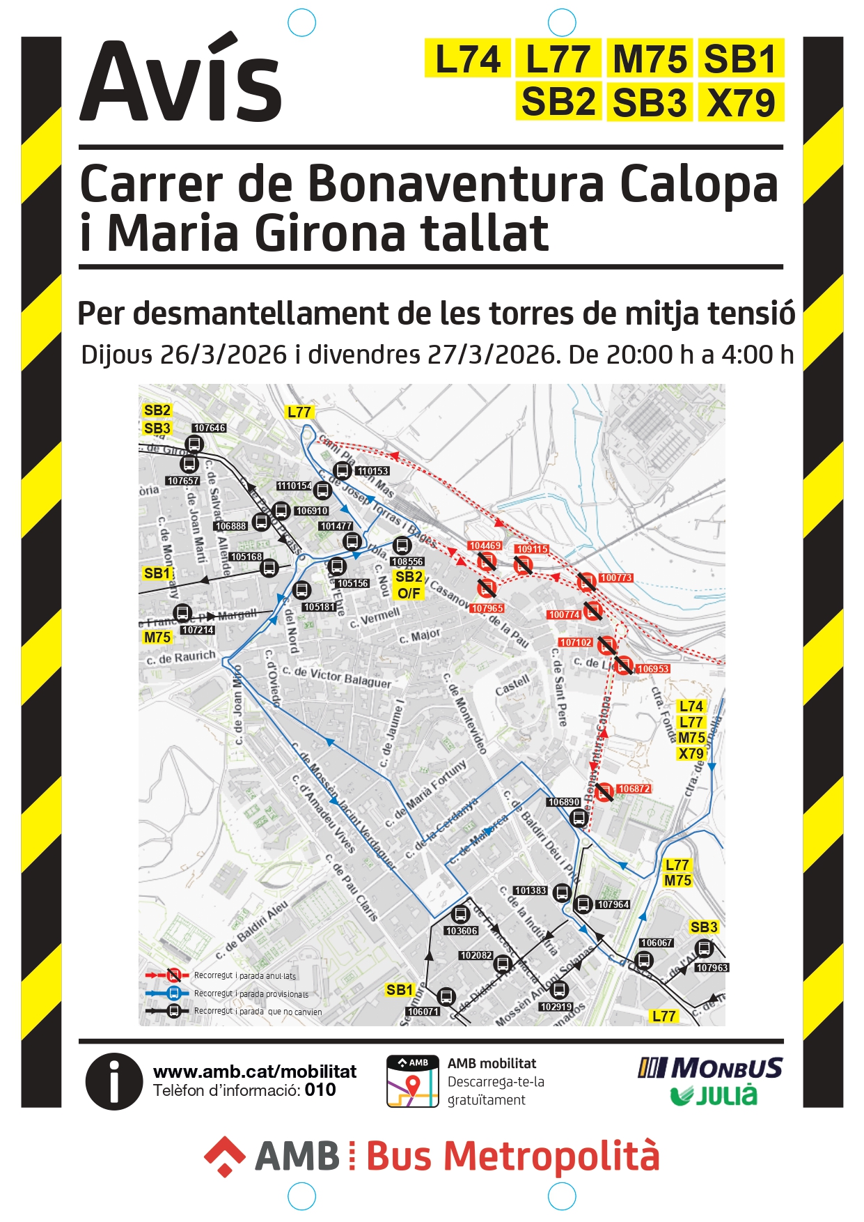 Afectació autobusos