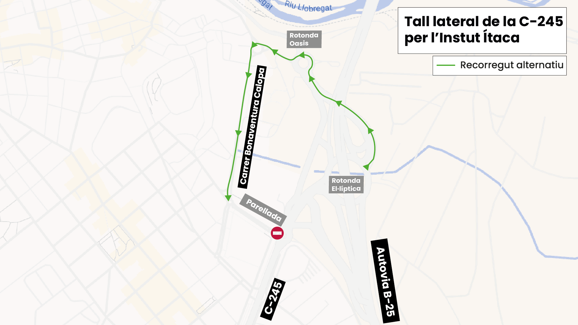 Camí alternatiu Tall Reurbanització Parellada