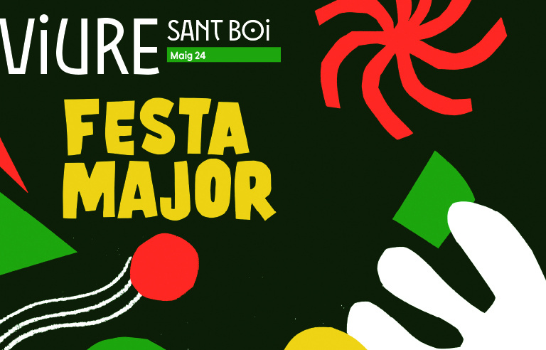 Portada del Viure Sant Boi de maig, amb el cartel de la Festa Major