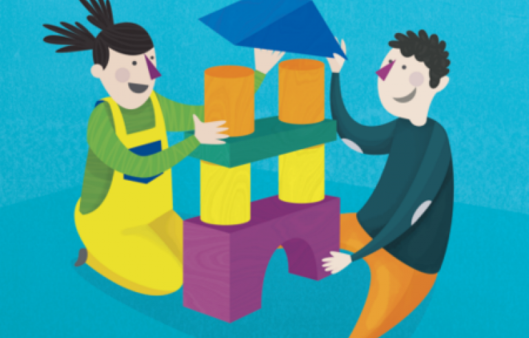 Infants jugant amb construccions