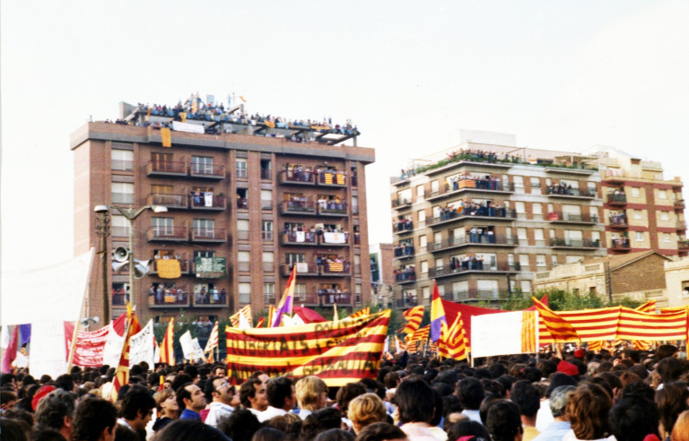 La plaça de Catalunya, durant la històrica Diada del 76